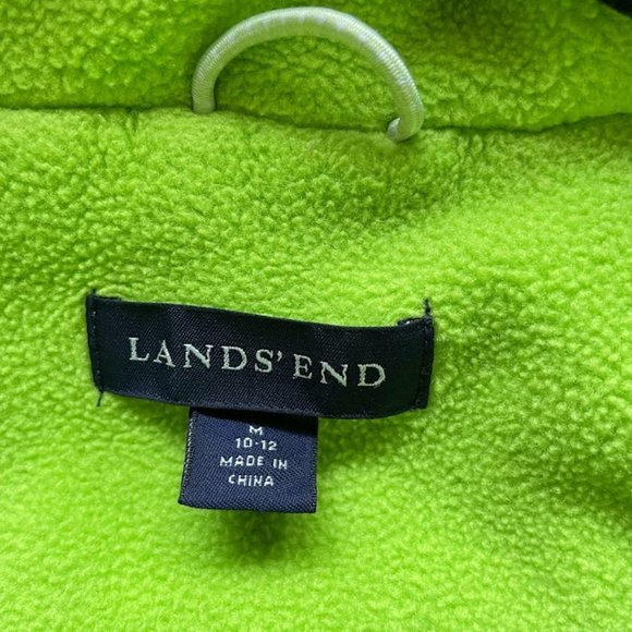 Lands End Green Hooded Puffer Winter Outdoor Jacket Girls Medium 10- 12 - Picture 5 of 12